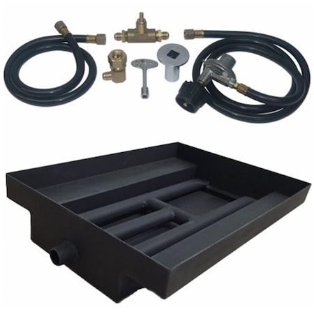 Tretco 15 in. 14GA Powder Coated Burner Island Kit, Liquid Propane OB2BB-BK1-18-LP